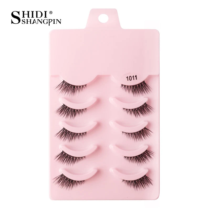 SHIDISHANGPIN 5/10Pairs False Lashes Cat Eye Eyelashes Eyelash Extension 3D Mink Half Lashes Natural Makeup faux Cils maquiagem - Blinksy